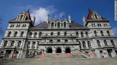 A view of the New York State Capitol in Albany, New York, U.S., March 3, 2021.