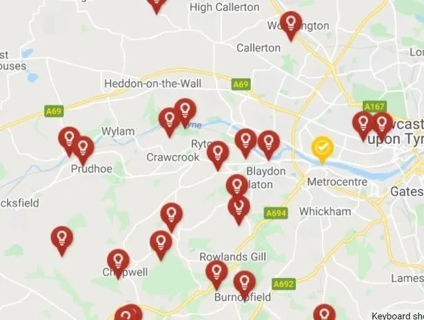 Parts of Gateshead are among areas affected by widespread power outages