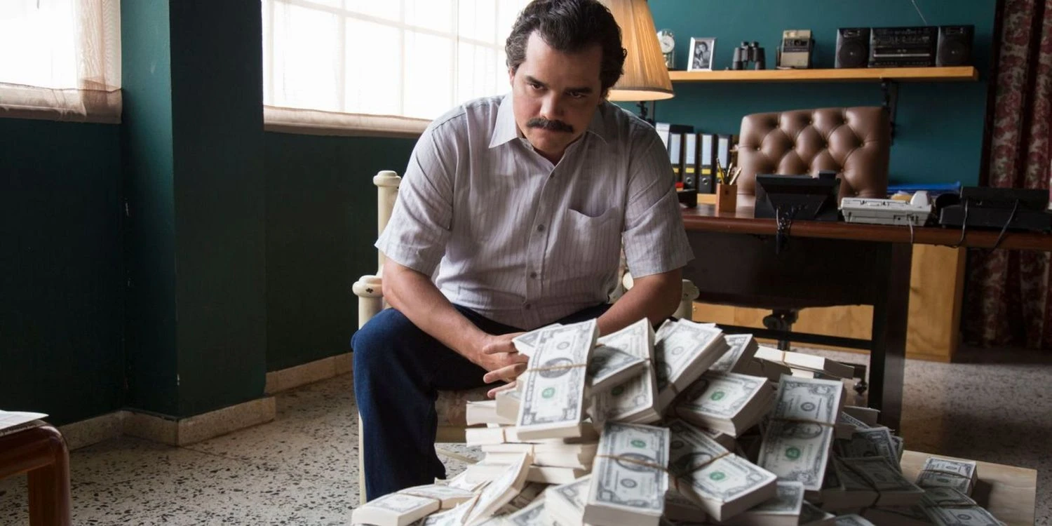 Wagner Moura as Pablo Escobar in Narcos
